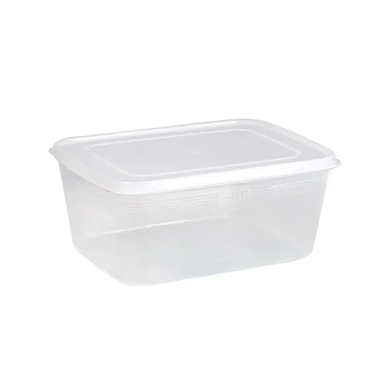 1-Liter Stackable White Plastic Food Container 1