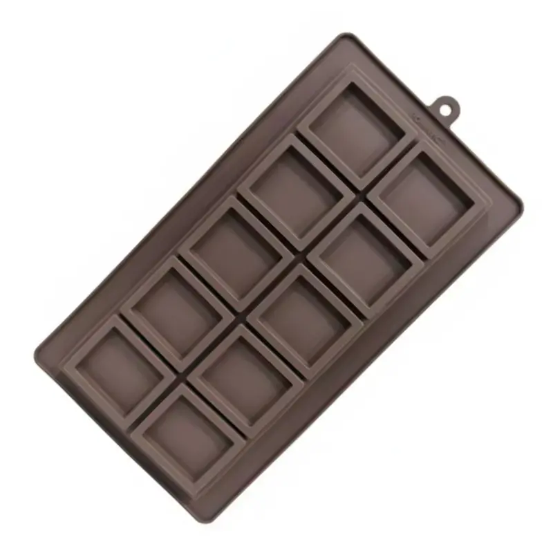 10-Cavity Deep Silicone Square Chocolate Block Mold For Thick Bars 1