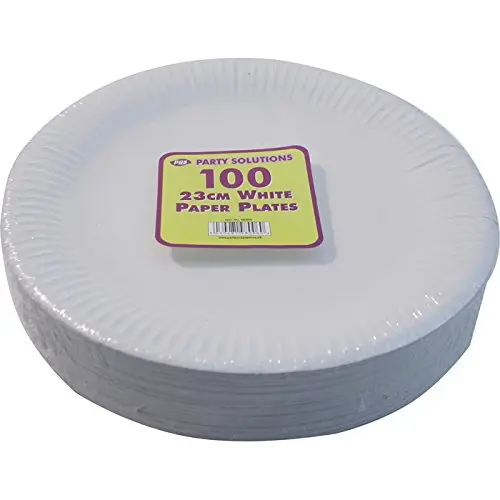 100-Pack Premium 9-Inch (23 Cm) White Paper Plates – Sturdy Disposable Servingware For Catering & Events 1