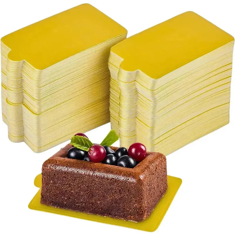 100-Pack Rectangle Pastry Bases For Mini Cakes And Pastries 1