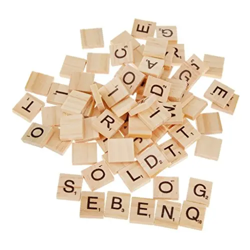 100-Piece Wooden Alphabet & Number Tiles For Crafts, Décor, And Diy Projects 1
