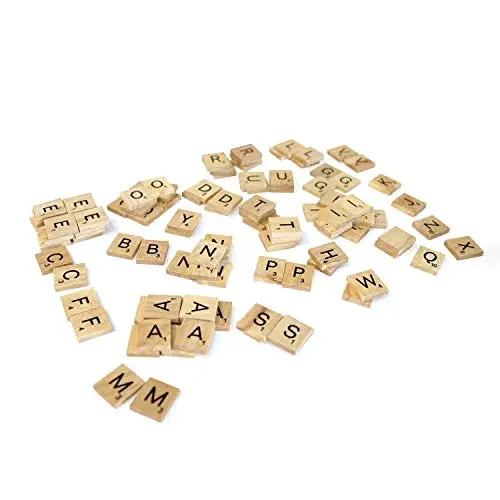100-Piece Wooden Scrabble Tile Set – Crafted Black Alphabet & Numeric Tiles For Diy And Educational Projects 1