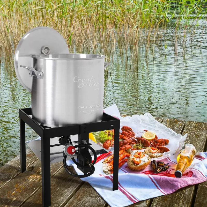 100-Quart Heavy-Duty Seafood Boiling System With 100,000 Btu Burner 1
