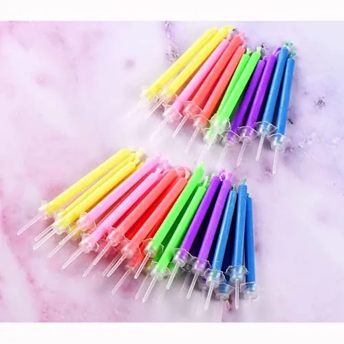 12-Piece Colored Flame Candle Set With Decorative Holders – Vibrant Birthday, Wedding & Celebration Cake Accents 2