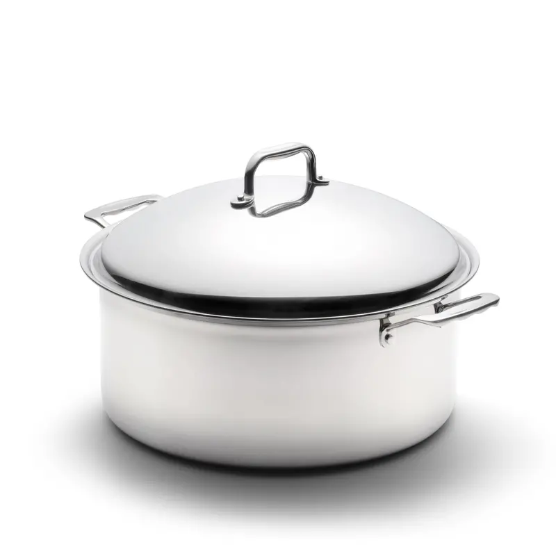 12-Quart Stainless Steel Stock Pot With Lid – Heavy-Duty Boiling And Braising 1