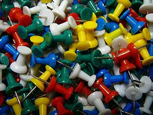 1St Choice 100-Piece Colorful Push Pins – Plastic-Headed Steel Tacks For Boards, Crafts & Office Use 1