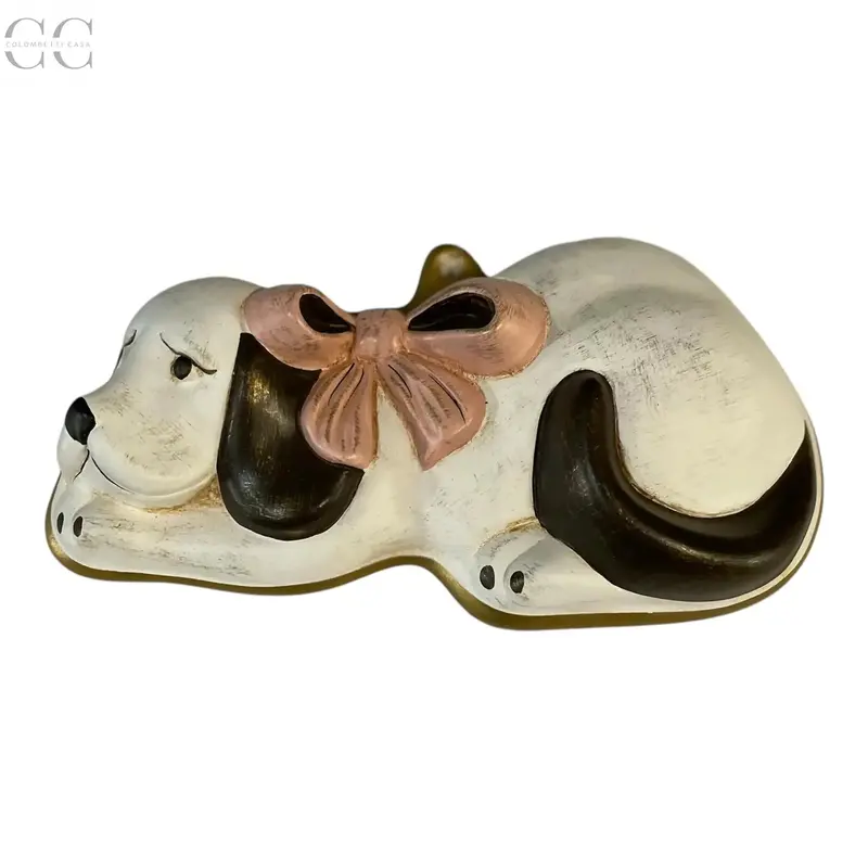 22 Cm Ceramic Dog-Shaped Mold With Bow Decoration 1