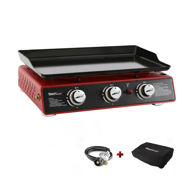 24-Inch 3-Burner Portable Gas Griddle – 25,500 Btu, 319 Sq. In. Cooking Surface 1