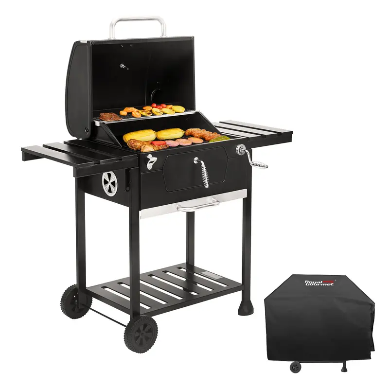 24-Inch Charcoal Grill With Protective Cover – 490 Sq. In. Cooking Space 1