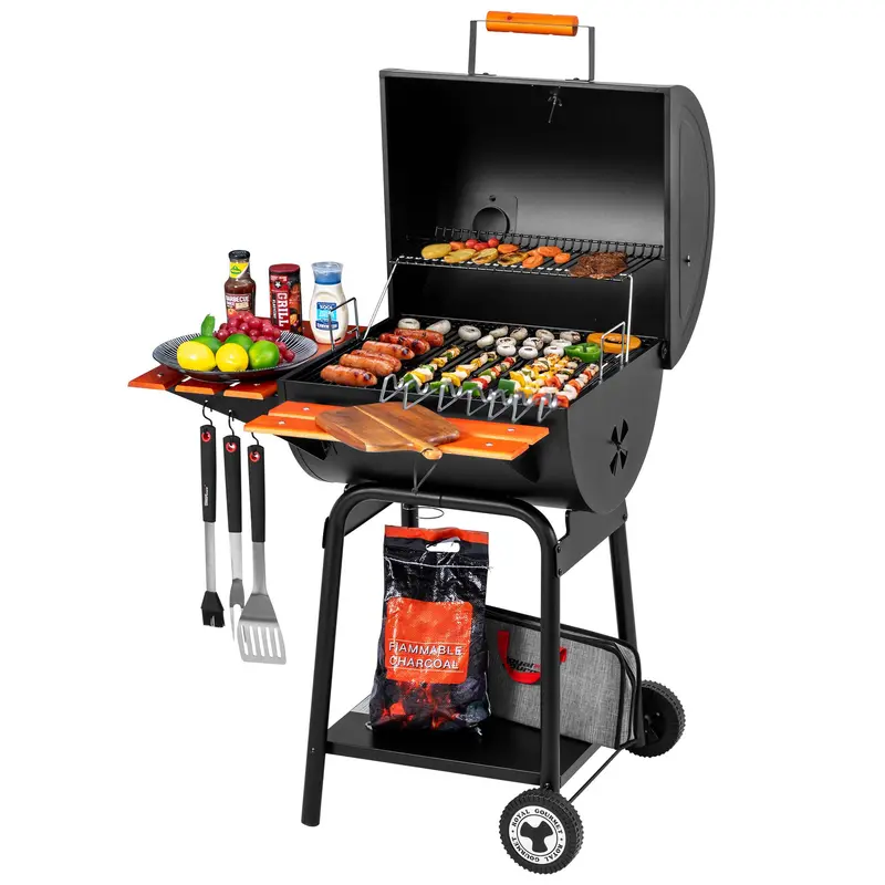 24-Inch Compact Charcoal Bbq Grill For Patios And Campsites 1
