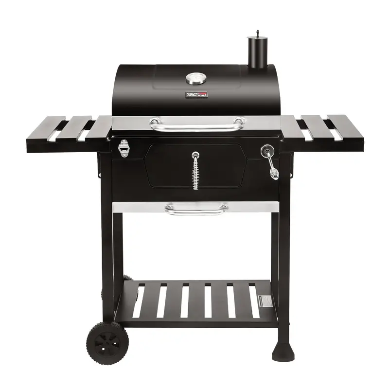 24-Inch Mobile Charcoal Grill With Collapsible Side Tables 1