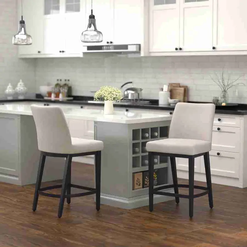 26-Inch Beige-And-Black Counter Stool – Ergonomic Bar Seating 1