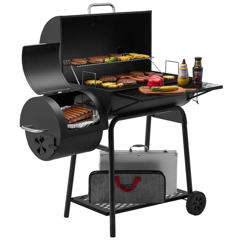 28-Inch Charcoal Grill With Offset Smoker – 824 Sq. In. Total Cooking Area 1