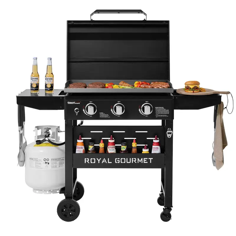 3-Burner Outdoor Gas Griddle With Hood – 39,000 Btu, 492 Sq. In. Cooking Surface 1