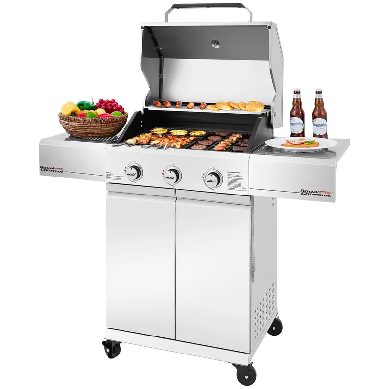 3-Burner Stainless Steel Gas Grill – 500 Sq. In. Cooking Area, 30,000 Btu 1