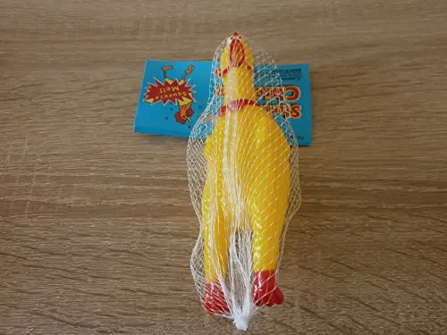 3-Pack Squeaky Chicken Dog Toys – Yellow Rubber Chicken Chew Toys 1