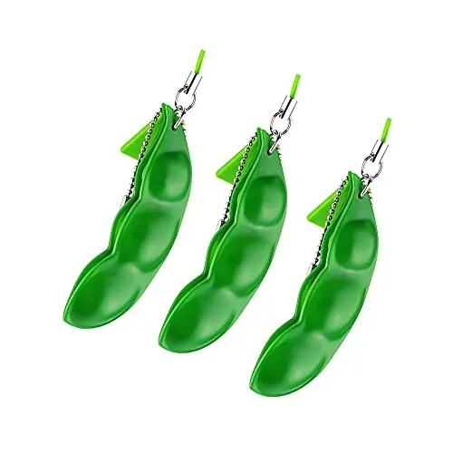 3-Piece Bean-Shaped Fidget Keychain Set – Tactile Stress & Anxiety Relief Tool For Children And Adults 1