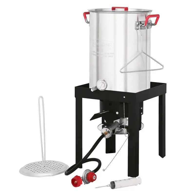 30-Quart Aluminum Turkey Fryer Kit With Heavy-Duty Pot And Stand 1
