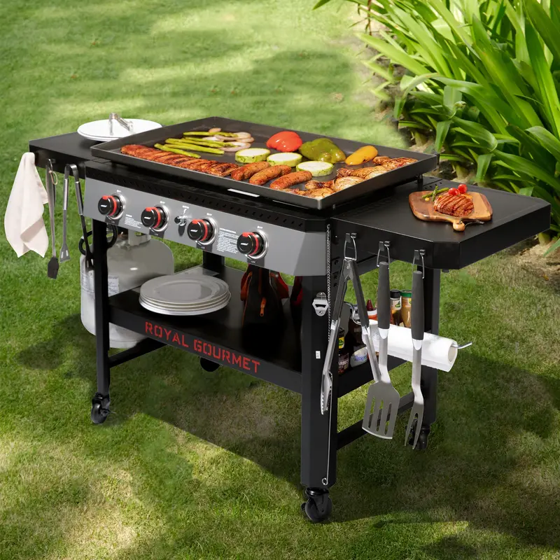 34-Inch Freestanding 4-Burner Propane Griddle – No Hood Included 1
