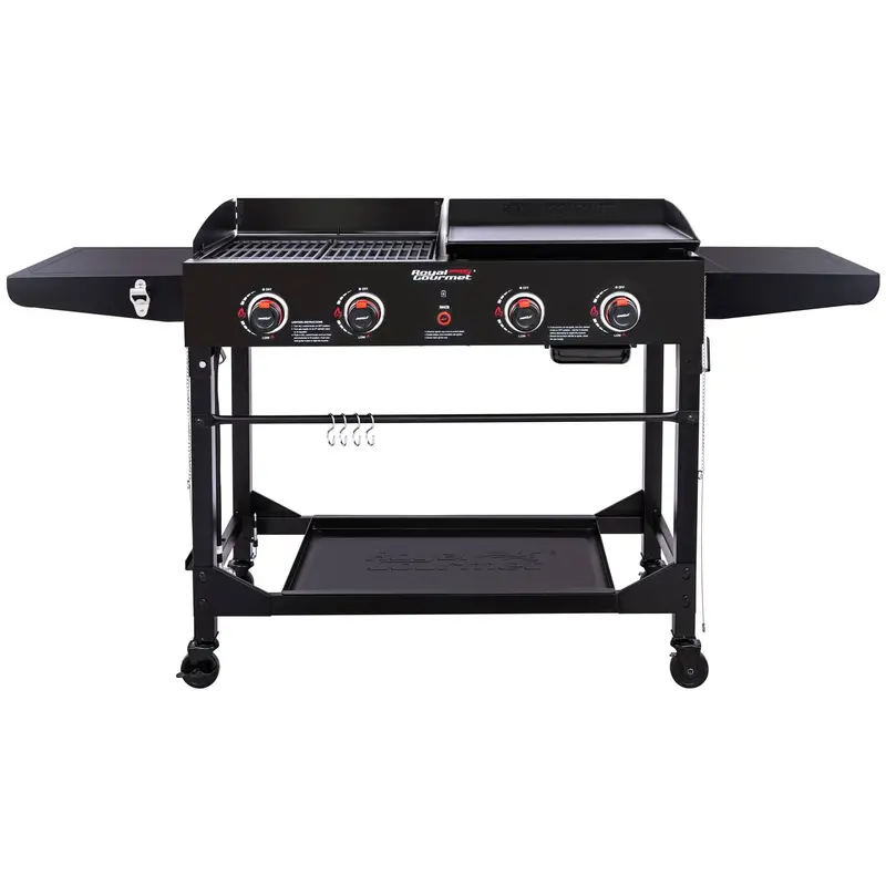 4-Burner Dual-Function Gas Grill And Griddle Combo Unit 1