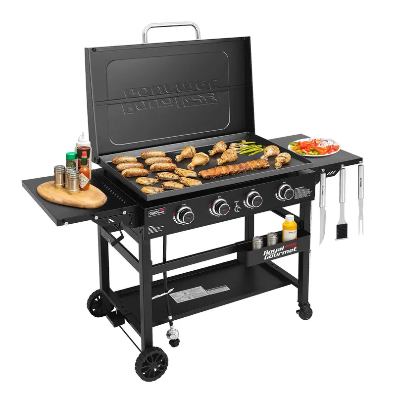 4-Burner Gas Griddle With Durable Hard Shell Cover Included 1