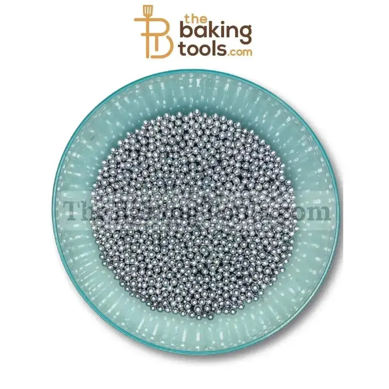 4 Mm Shiny Silver Cake Sprinkles – Edible-Grade Balls 1