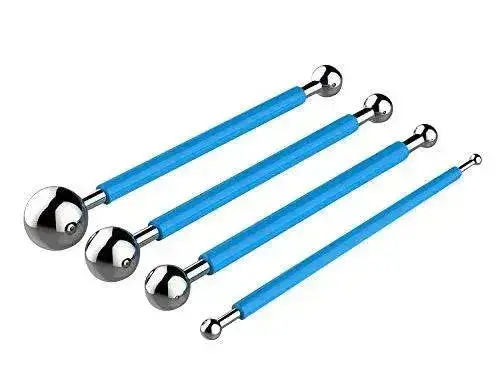 4-Piece Stainless Steel Modeling Ball Tool Set – Cake Decorating & Sugarcraft Kit 1
