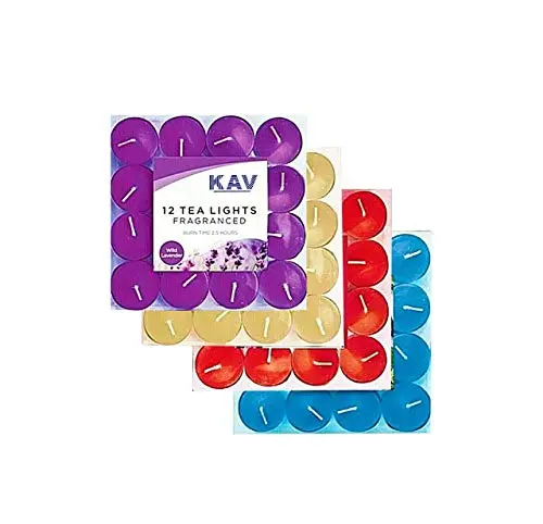 48-Piece Scented Tealight Candle Assortment – Fresh Berries, Lavender, Vanilla & Mountain Spring Fragrances 1