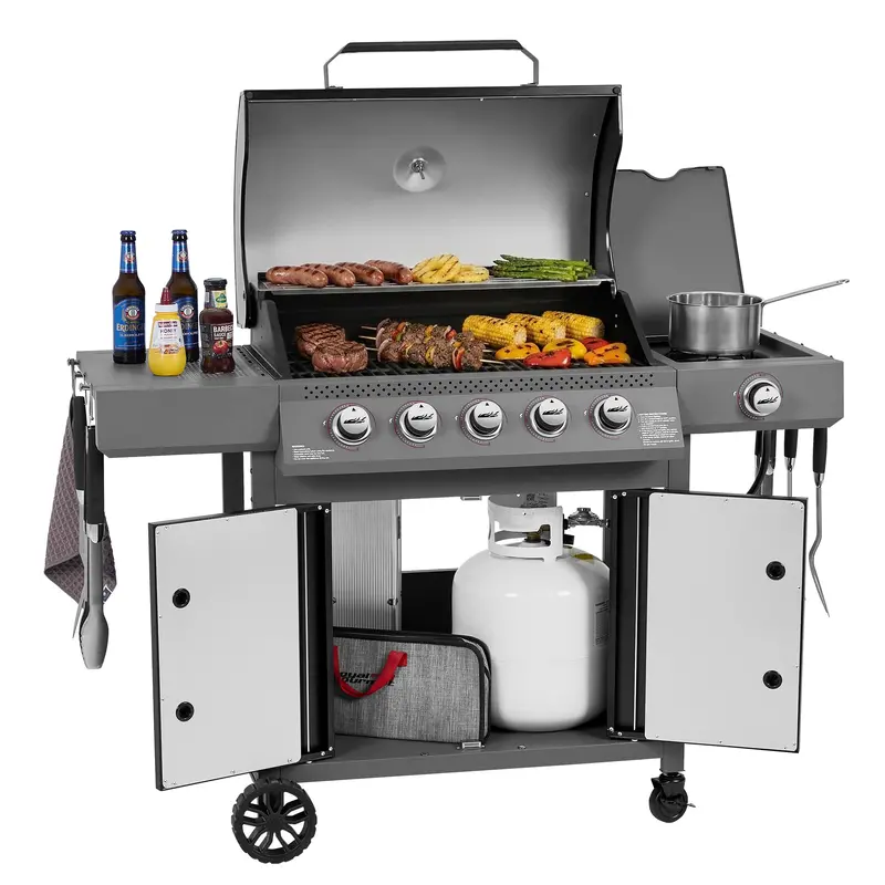 5-Burner Gas Grill With Integrated Side Burner – 59,000 Btu 1