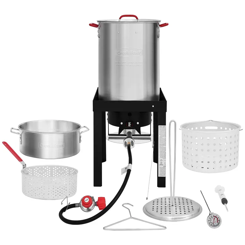 50,000 Btu Combo Fryer Set: 30 Qt. Turkey Fryer + 10 Qt. Fish Fryer 1