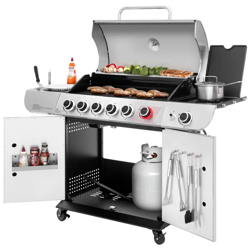 6-Burner Gas Bbq Grill With Sear And Side Burner Configuration 1