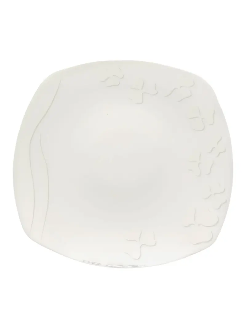 6-Piece Square White Dinner Plate Set In Bone China 1