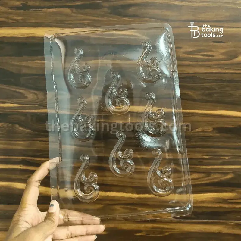 8-Cavity Teardrop Swirl Pvc Chocolate Mold – Style 030 1