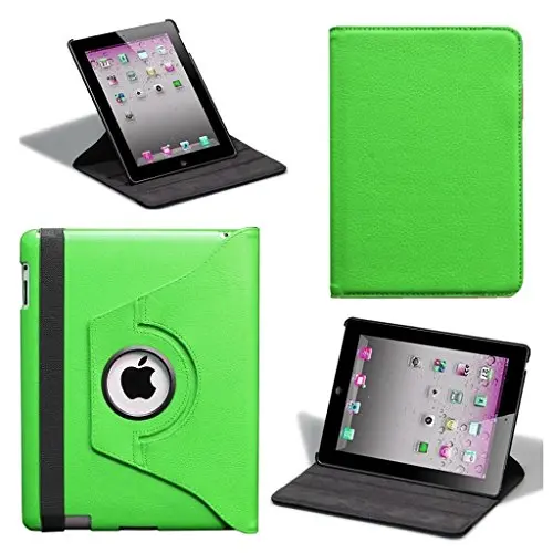 Accessory Master 360° Rotating Folio Case For Ipad Mini (1–3) – Green Leather Stand Cover 1