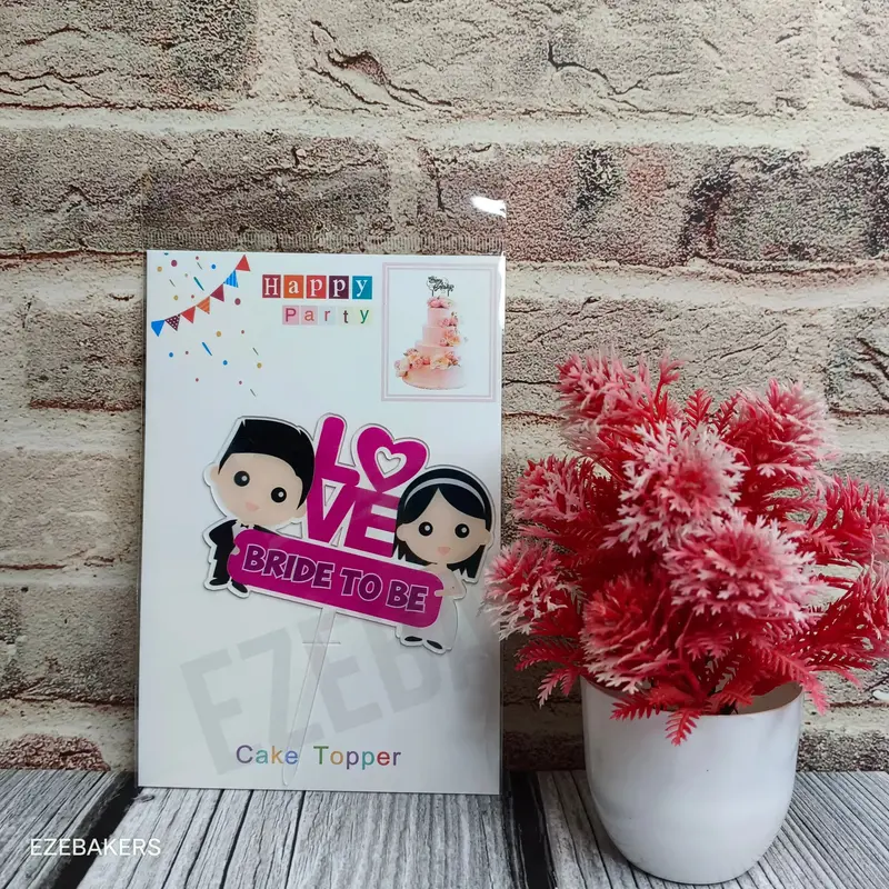 Acrylic ‘Bride To Be’ Cake Topper – 5-Inch Minimalist Celebration Accent (Tpr233) 1