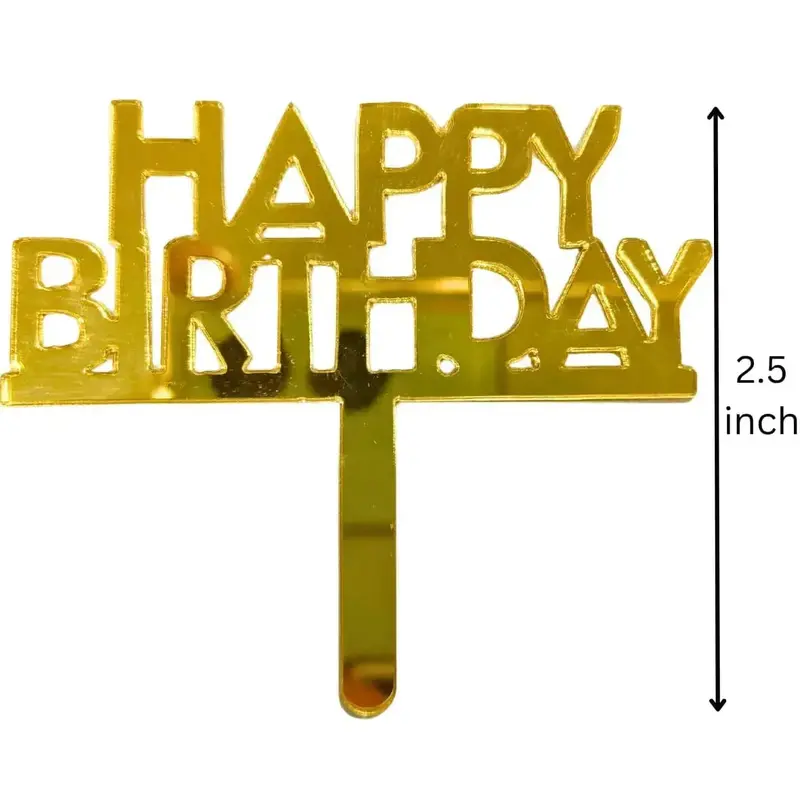 Acrylic Happy Birthday Cake Tag – Pack Of 10, Style 001 1