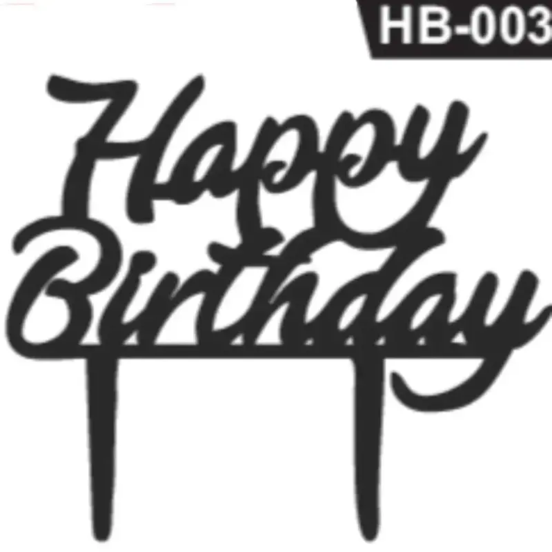 Acrylic Happy Birthday Cake Topper – Minimalist Design Hb-003 1