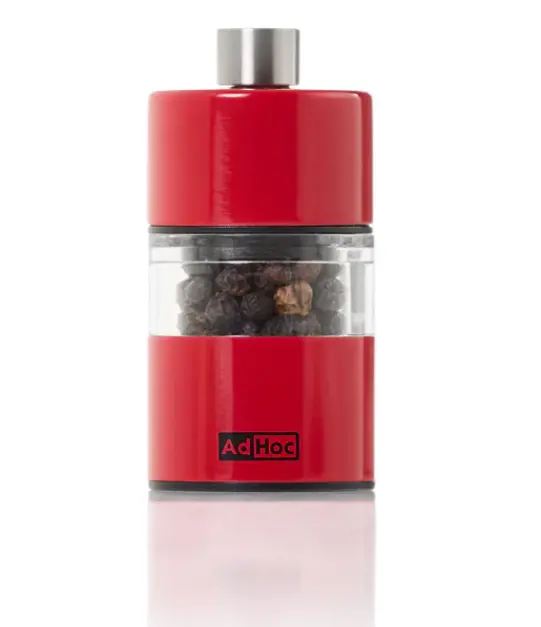 Adhoc Classic Mini Pepper And Salt Mill – Red, 2.4" (6.2 Cm) 1