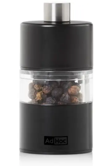 Adhoc Classic Mini Salt And Pepper Mill – Black, 2.4" (6.2 Cm) 1