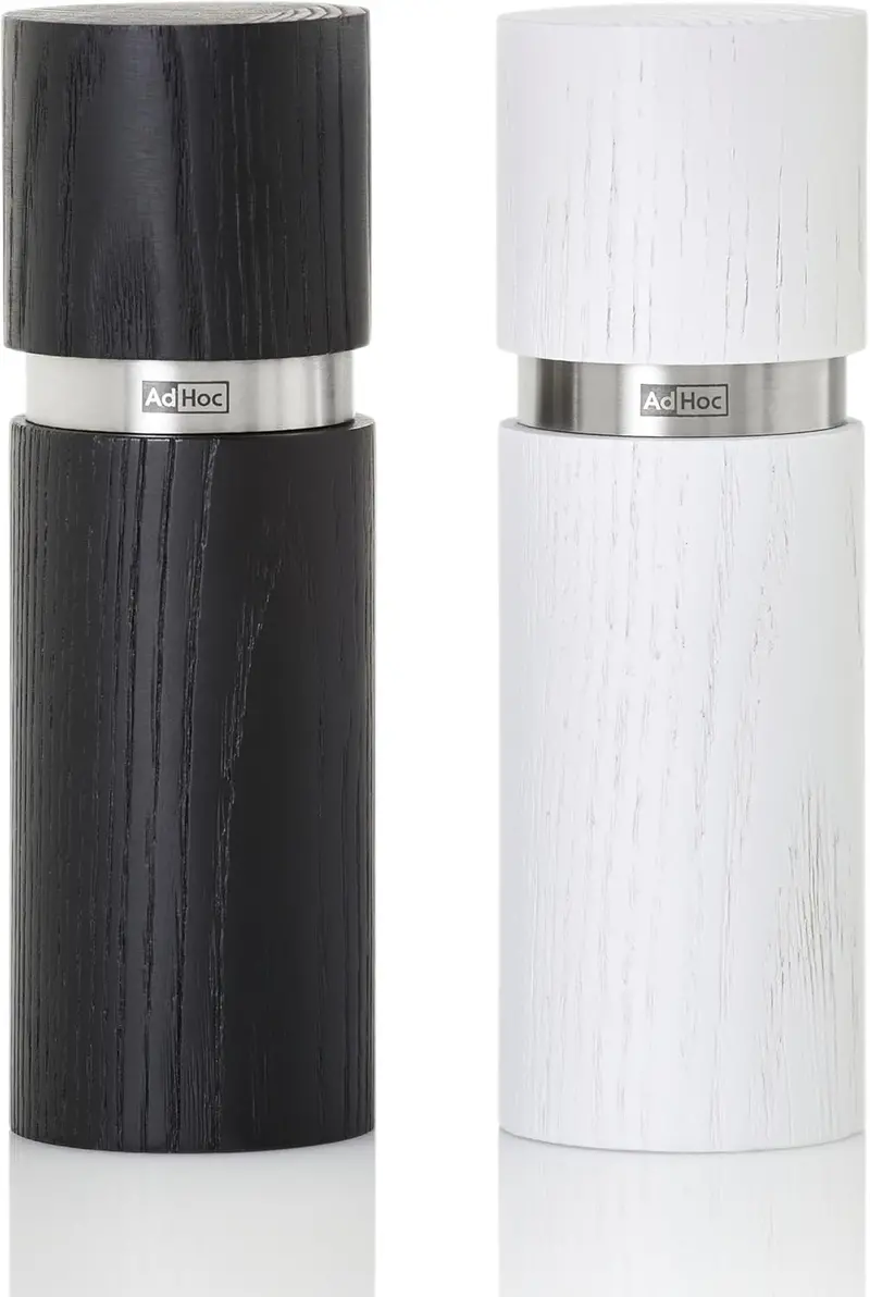Adhoc Textura Black And White Salt And Pepper Mill Set (15 Cm) 1