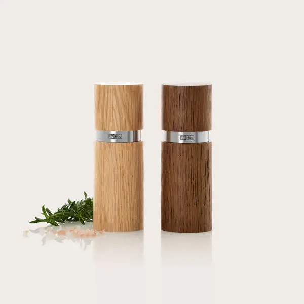 Adhoc Textura Compact Oak Wood Salt And Pepper Mills (13 Cm) 1