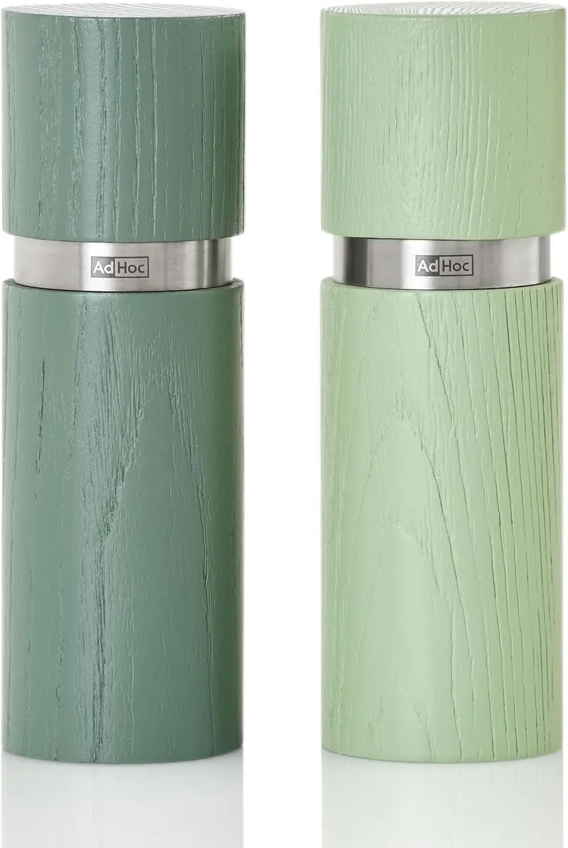 Adhoc Textura Dual-Tone Green Salt And Pepper Mill Set (15 Cm) 1