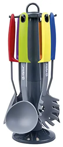 Alpina 7-Piece Nylon Kitchen Utensil Stand – Vibrant Multi-Colour Organizer 1