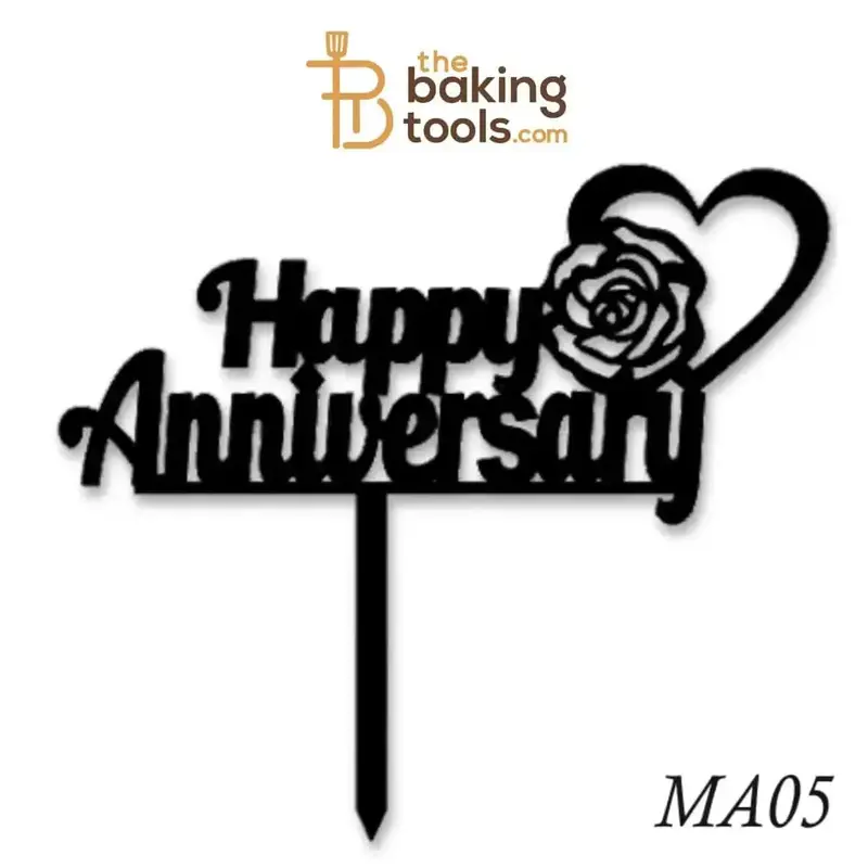Anniversary Acrylic Cake Topper – Elegant 'Happy Anniversary' Design (Ma05) 1