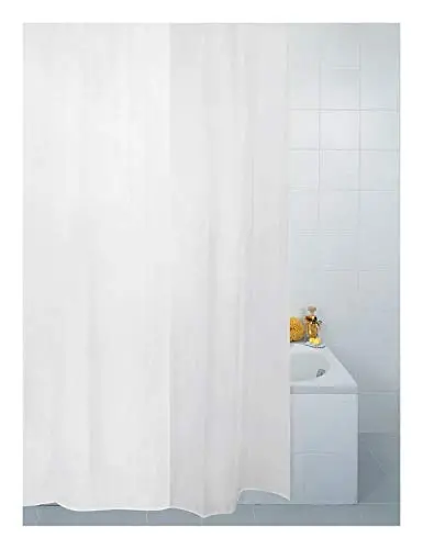 Antibacterial-Coated Shower Curtain – Premium White Fabric, 180 × 180 Cm Or 180 × 200 Cm Options 1