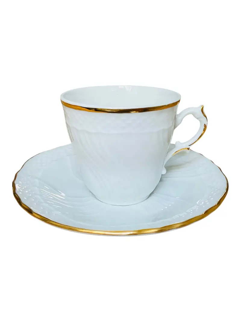 Antique Ginori Espresso Cups With Gold Trim 1