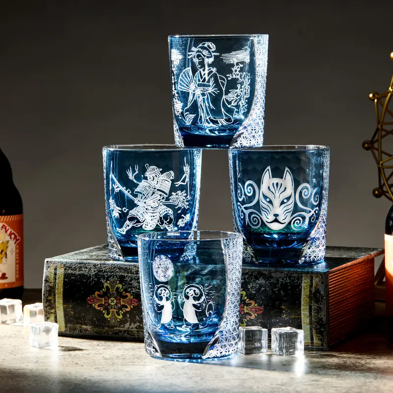 Aoi Monogatari Edo Kiriko Whisky Glass Set – Handcut Japanese Crystal 1
