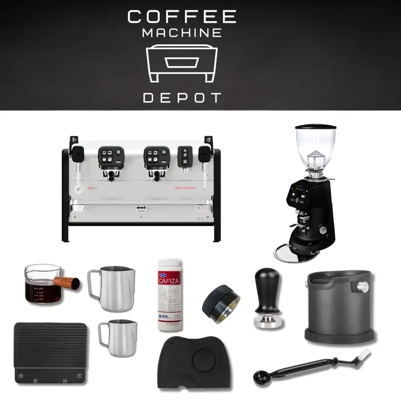 Astoria Ab200 Dual-Group Espresso Bundle With Fiorenzato F64E – Black 1