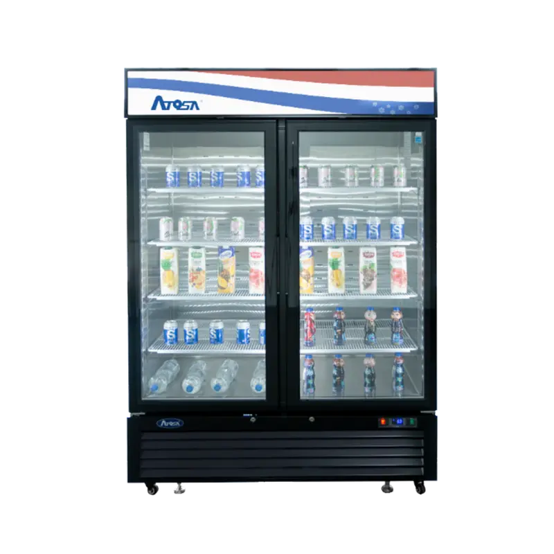 Atosa Mcf8721Es Black Freezer Merchandiser – 43.8 Cu. Ft. Glass-Door Commercial Unit 1