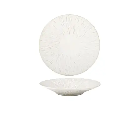 Bark-Texture Ceramic Deep-Dish Serving Bowl 1
